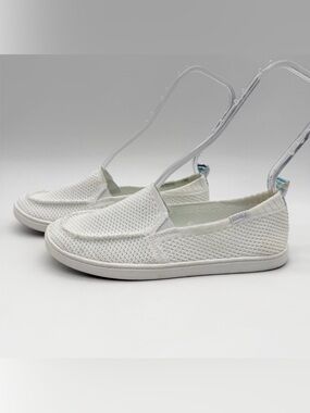 Roxy Minnow Knit Closed Casual Memory Foam Slip-on Comfort Shoes White Size 9